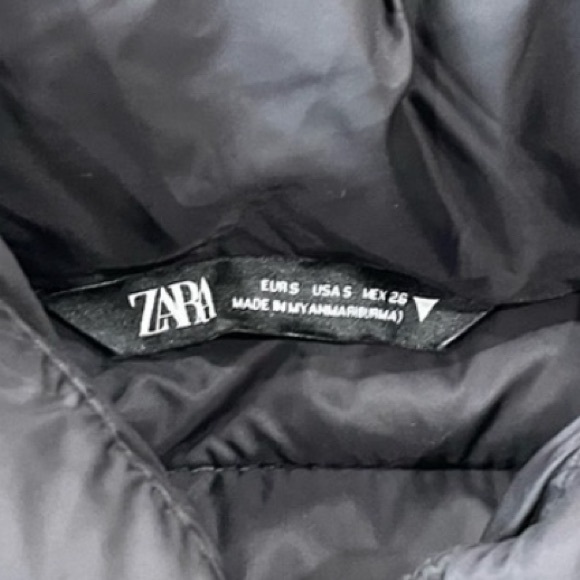 Zara black lightweight full button down semi cropped windbreaker puffer jacket - Picture 6 of 6